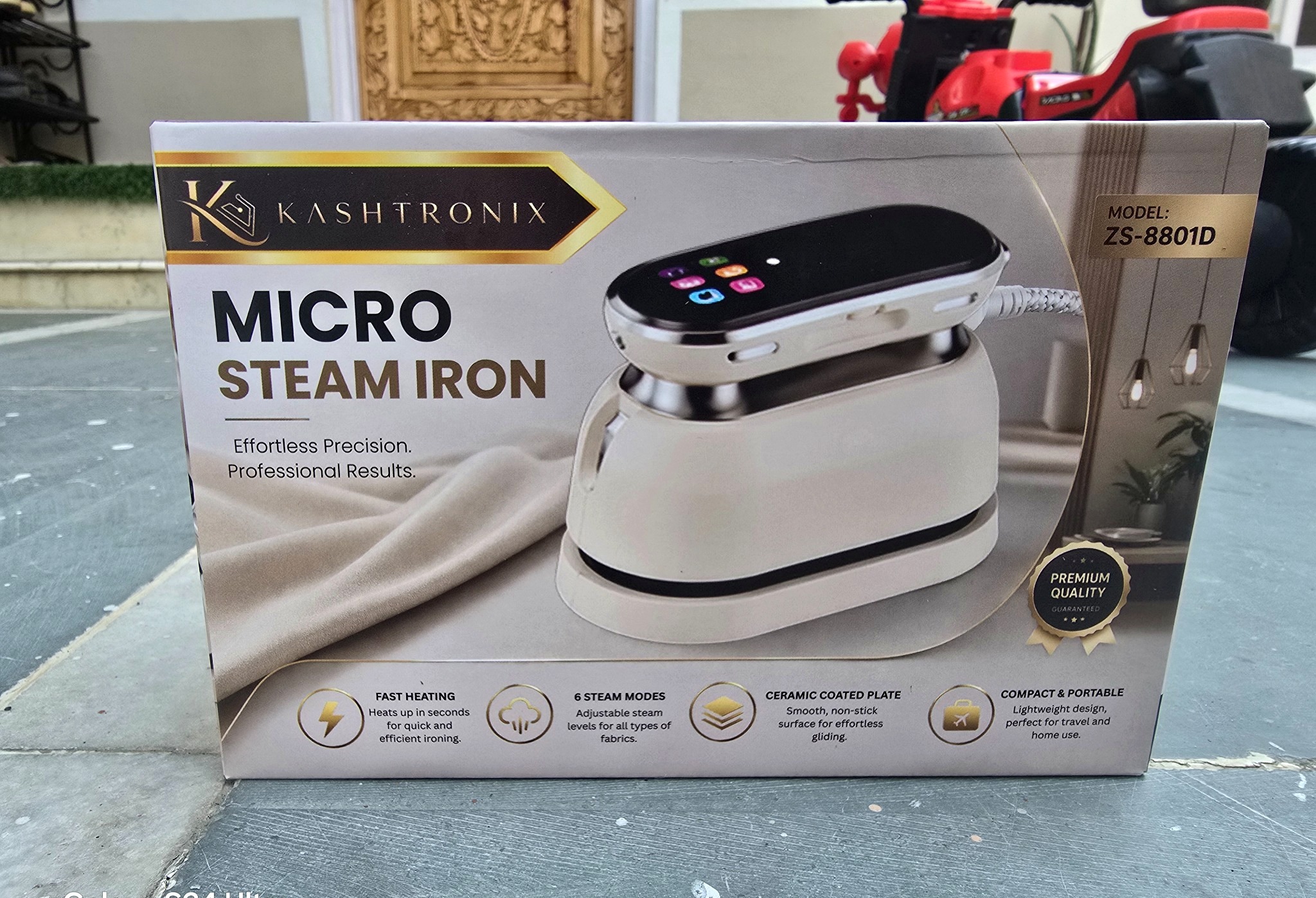 KASHTRONIX Micro Steam Iron packaging